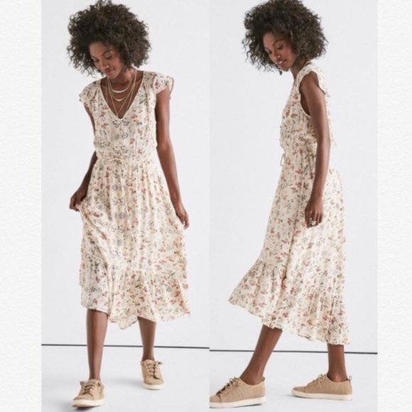 Lucky Brand Dresses & Skirts - Lucky Brand Cottagecore Felice Floral Button Front High Low Beautiful Boho Dress